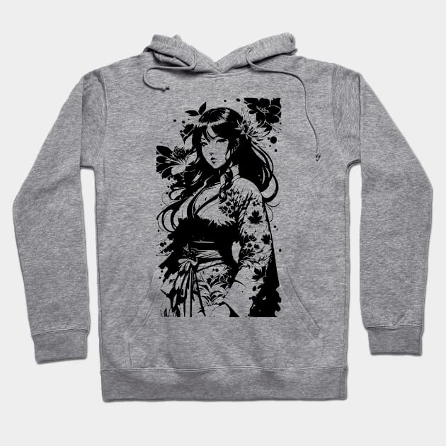 Anime Girl With Kimono 04 Hoodie by SanTees